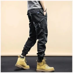 2023 Spring Men's Slim Cargo Biker Pants