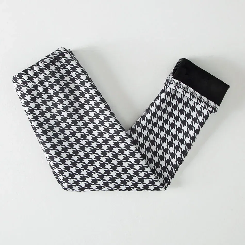 Color: Gold, Size: 110cm - Warmth and Cozy Girls Plush Lined Thickened Elastic Leggings Long Pants Suitable Kids Daily Wear in Autumn Winter Cold Weather