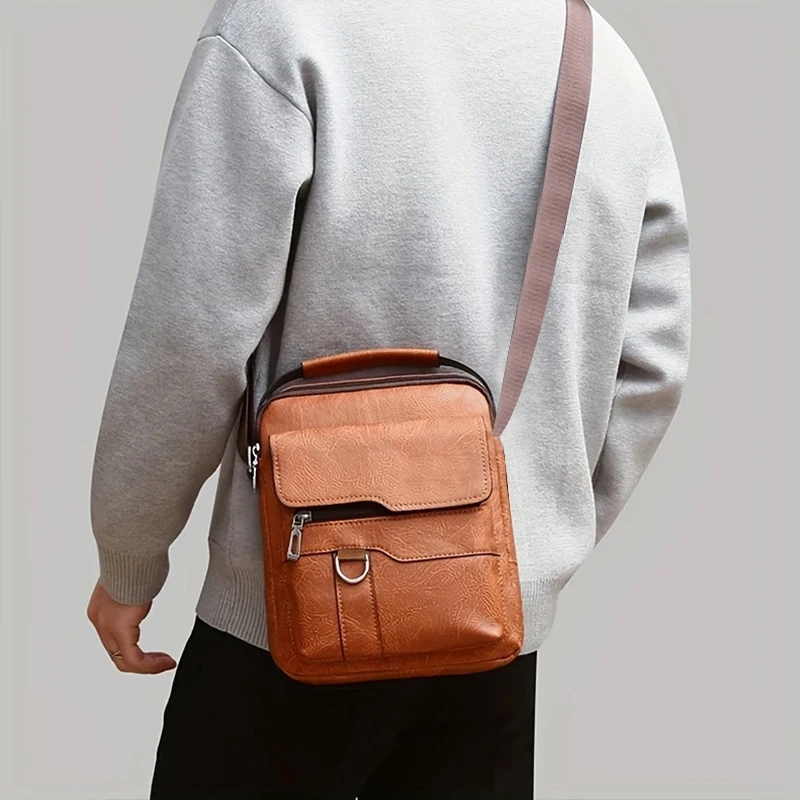 Color: black - Neutral style shoulder bag for men and women, single strap, cross-body, business style, backpack, casual and fashionable