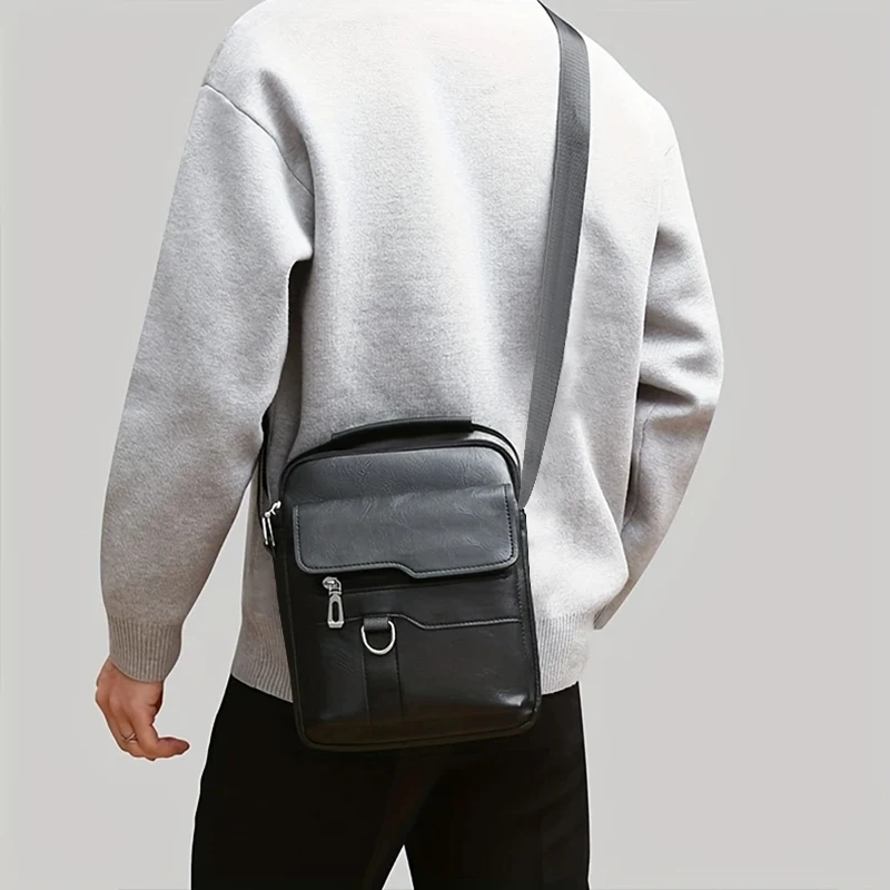 Color: black - Neutral style shoulder bag for men and women, single strap, cross-body, business style, backpack, casual and fashionable