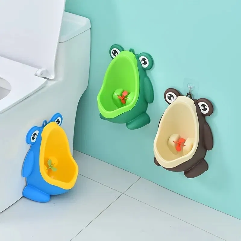 Color: Blue - Cute Frog Potty Training Urinal Boy With Fun Aiming Target, Toilet Urinal Trainer, Children Stand Vertical Pee Infant Toddler