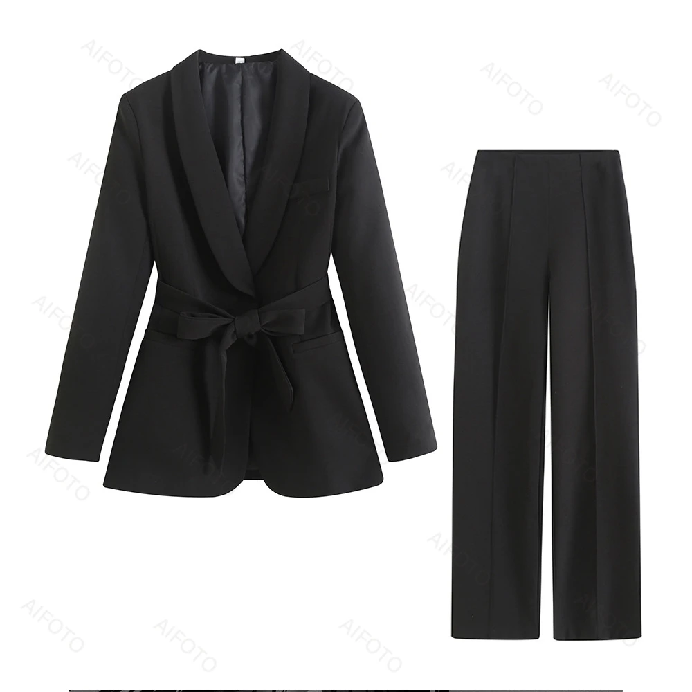 Color: WHITE, Maternity Size: M - Black Women's Suit Pregnancy Photoshoot Clothes Chic Outerwear Long Tassel Buckle Waist Belt Blazer Maternity Photography Outfit