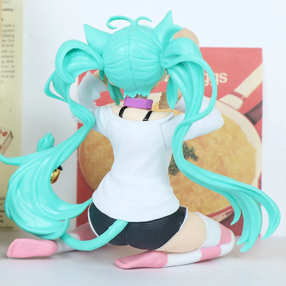 Color: WHITE - 12cm Desktop Cute Hatsune Miku Kwaii Style Anime Figure Toys PVC Model Collector Doll Birthday Gift