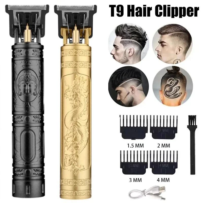Color: Gold - T9 Electric Hair Cutting Machine Hair Clipper Beard Shaving Body Hair Trimmer Clippers Professional Barber Men Trimmer Shaver