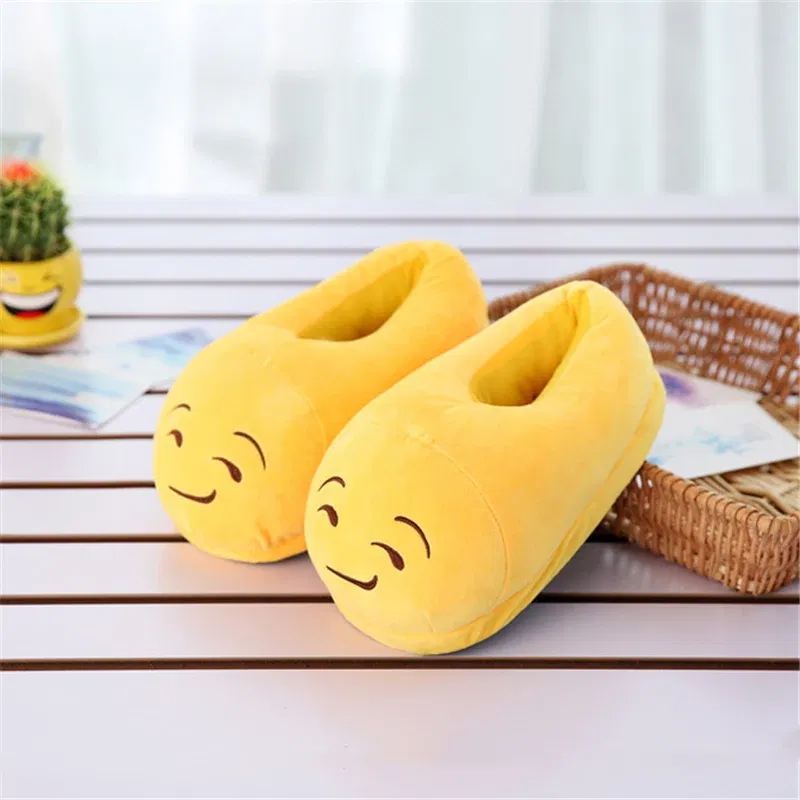 Color: Khaki, Shoe Size: 44 - Indoor Slippers Warm Winter Home Fluffy New Fashion Men Women Bread Demon Soft Plush Shoes Unisex Cute Funny Christmas Gift