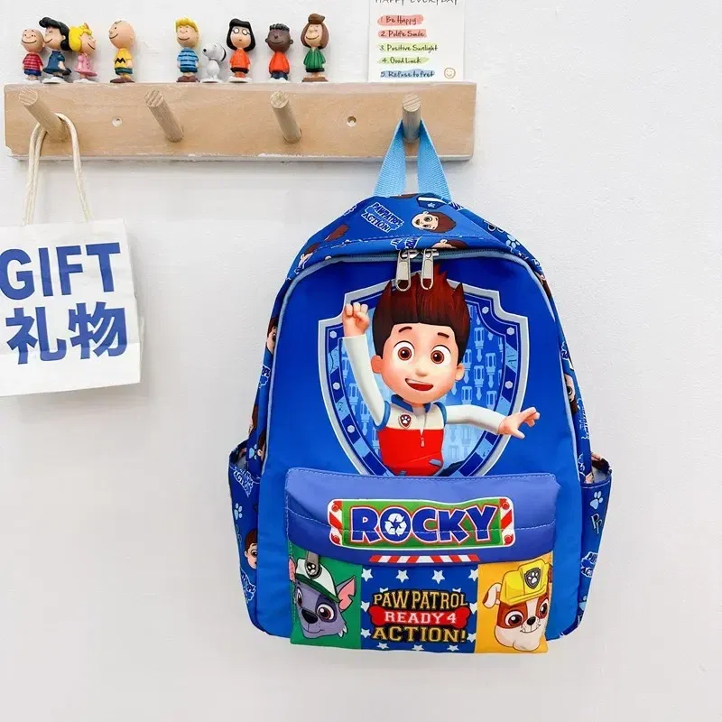 Color: Blue - PAW Patrol Original Backpack Skye Chase Schoolbag Anime Figure Boys Girls Puppy Patrol Doll Cute Cartoon for Children Toys Gifts
