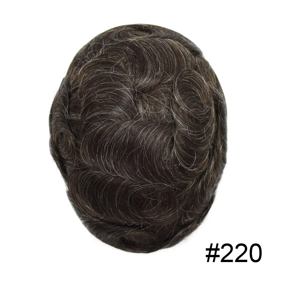 Toupee Color: 220#, Toupee Density: 90%, Length: 6 inches, Ships From: CHINA, Toupee Size: 8x10 - Men Toupee Hair Systems Ultra Thin Skin 0.06MM V-LOOP Capillary Prosthesis Invisible Hairline Real Human HairPieces Hair Units
