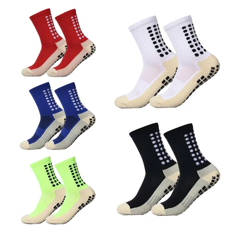 Color: WHITE - Anti-Slip Football Socks Men Women Sports Socks Breathable Silicone Bottom Soccer Outdoor Sport Running Cycling Grip Socks