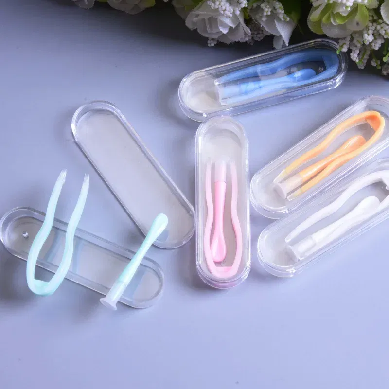 Color: Pink - Remover Contact Lenses Inserter Color Tweezers Suction Stick Eyes Care Tool Kit Contact Lens Case Clip Stick Tweezers Pupils
