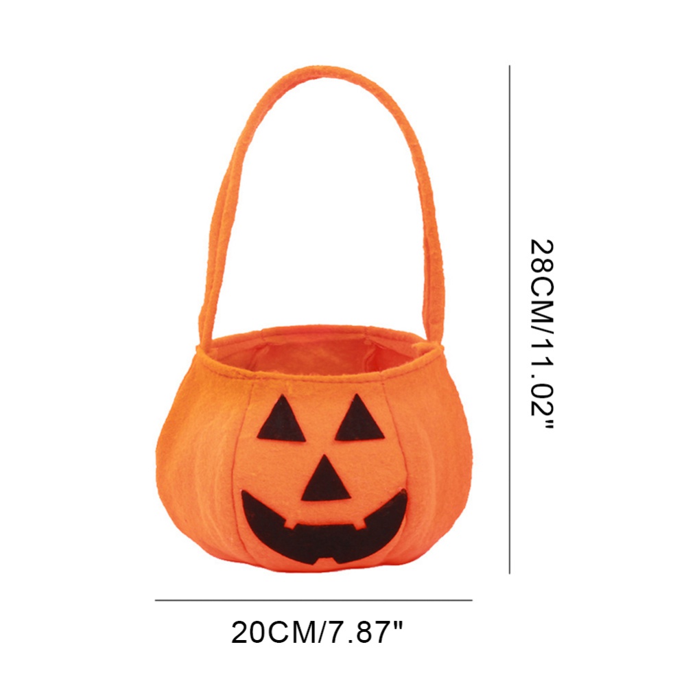 Ships From: CHINA - Cute Halloween Candy Bag Decorative Portable Handle Pumpkin Bag Kindergarten Candy Halloween Scene Arrangement Cloth Gift Bag