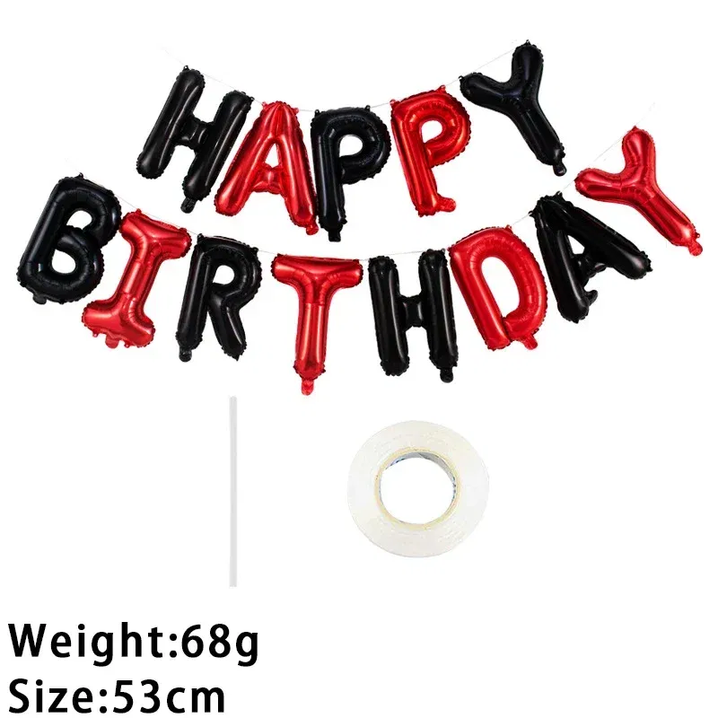 Color: Deep Sapphire, Ballon Size: 10inch - 13pc Happy Birthday Balloons Party Decoration Gold Black Blue Letter Foil Ballons Birthday Balloon Set For Boys