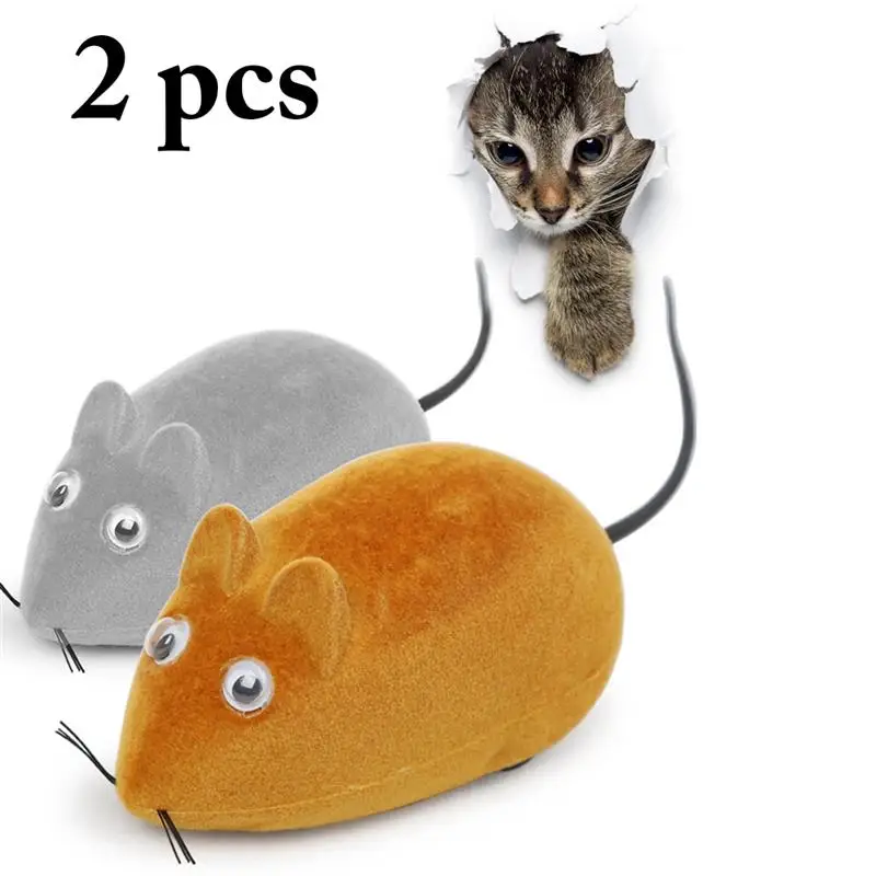 Color: Silver, Size: M - RC Toy Wireless Winding Mechanism Mouse Cat Toy For Cat Dog Pet Trick Playing Toy Plush Rat Mechanical Motion Rats Dropshipping