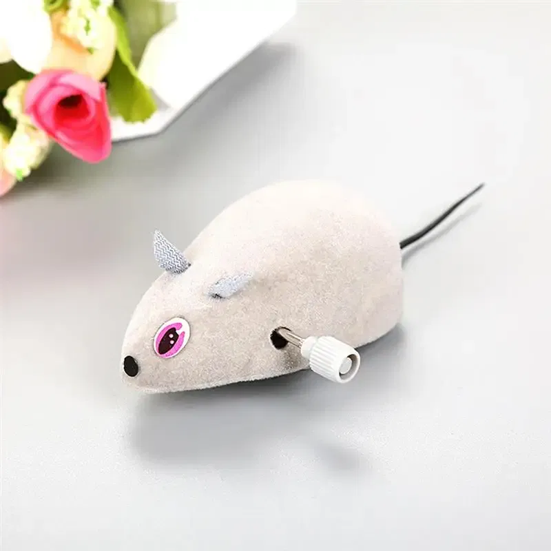 Color: Silver, Size: M - RC Toy Wireless Winding Mechanism Mouse Cat Toy For Cat Dog Pet Trick Playing Toy Plush Rat Mechanical Motion Rats Dropshipping