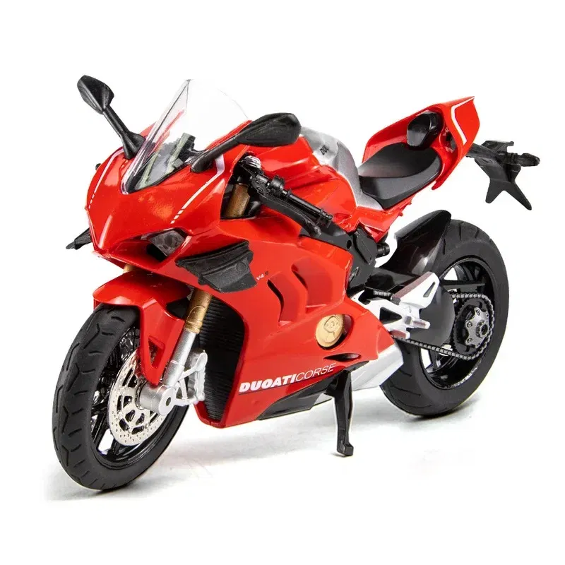 Color: green - 1:12 Ducati V4S Panigale Racing Motorcycles Simulation Alloy Motorcycle Model With Sound and Light Collection Toy Car Kid Gift