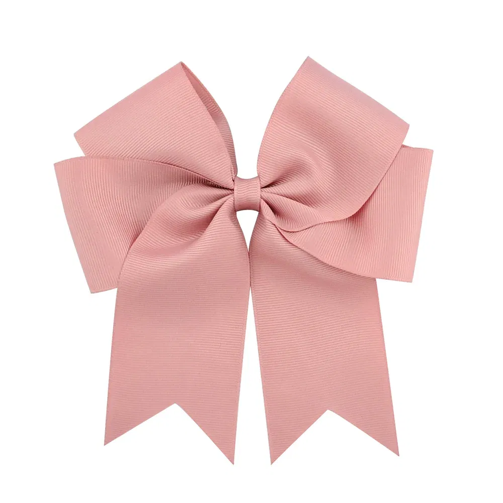 Color: Silver - 6 Inches Colorful Elegant Hair Bows With Clip Kids Girls Grosgrain Ribbon Hair Clip Hairgrips Headwear Baby Hair Accessories
