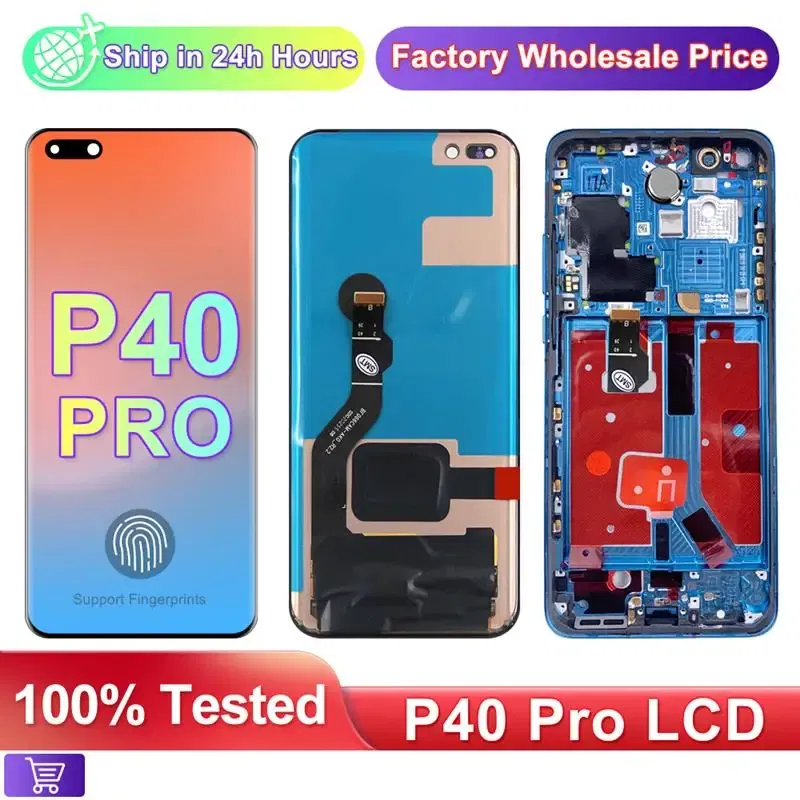 Color: VIOLET, Ships From: CHINA - Top 6.58"NEW P40 Pro Screen Replacement for huawei P40 Pro LCD display ELS-NX9 ELS-N04 Touch Screen Digital with Frame
