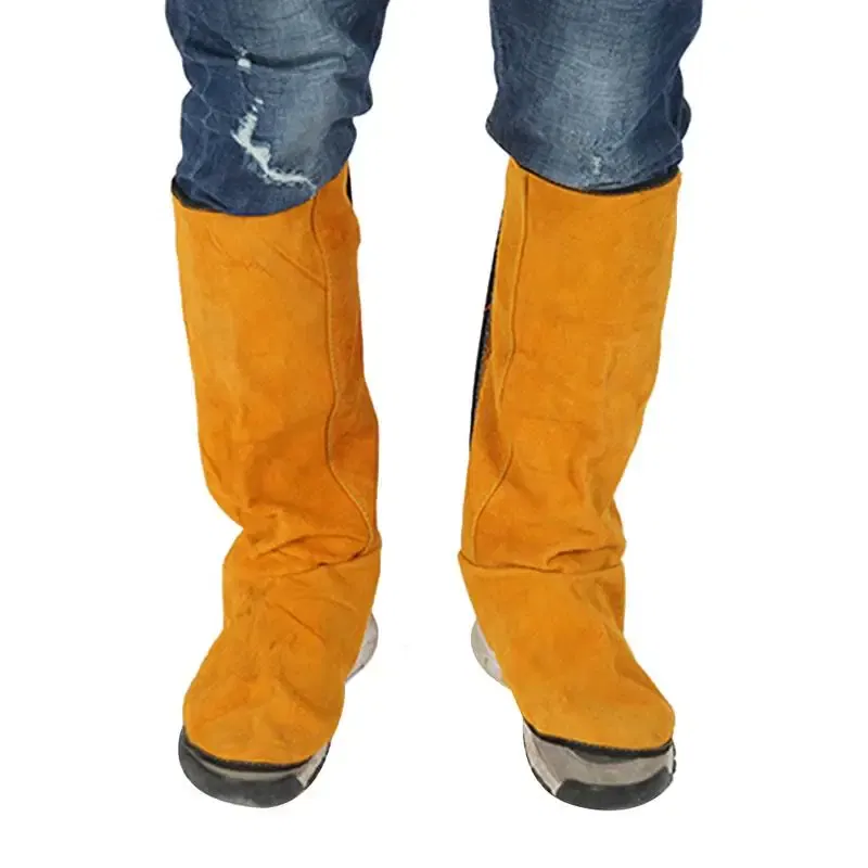 Ships From: france - Leather Flame Retardant Welding Spats Safety Boot Flame Heat Abrasion Flame Resistant Foot Safety Protection Work Welder Tools