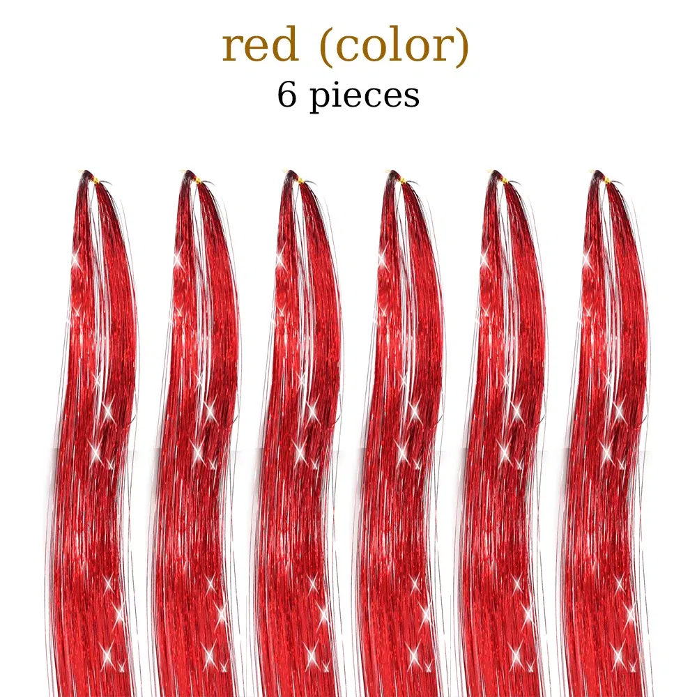 Color: 4H/27#, Stretched Length: 26inches - 48 Inch Hair Tinsel Kit With Tool 1200 strands Tinsel Hair Extensions 12 Colors Fairy Hair Tinsel, Sparkling Shiny Hair Tinsel