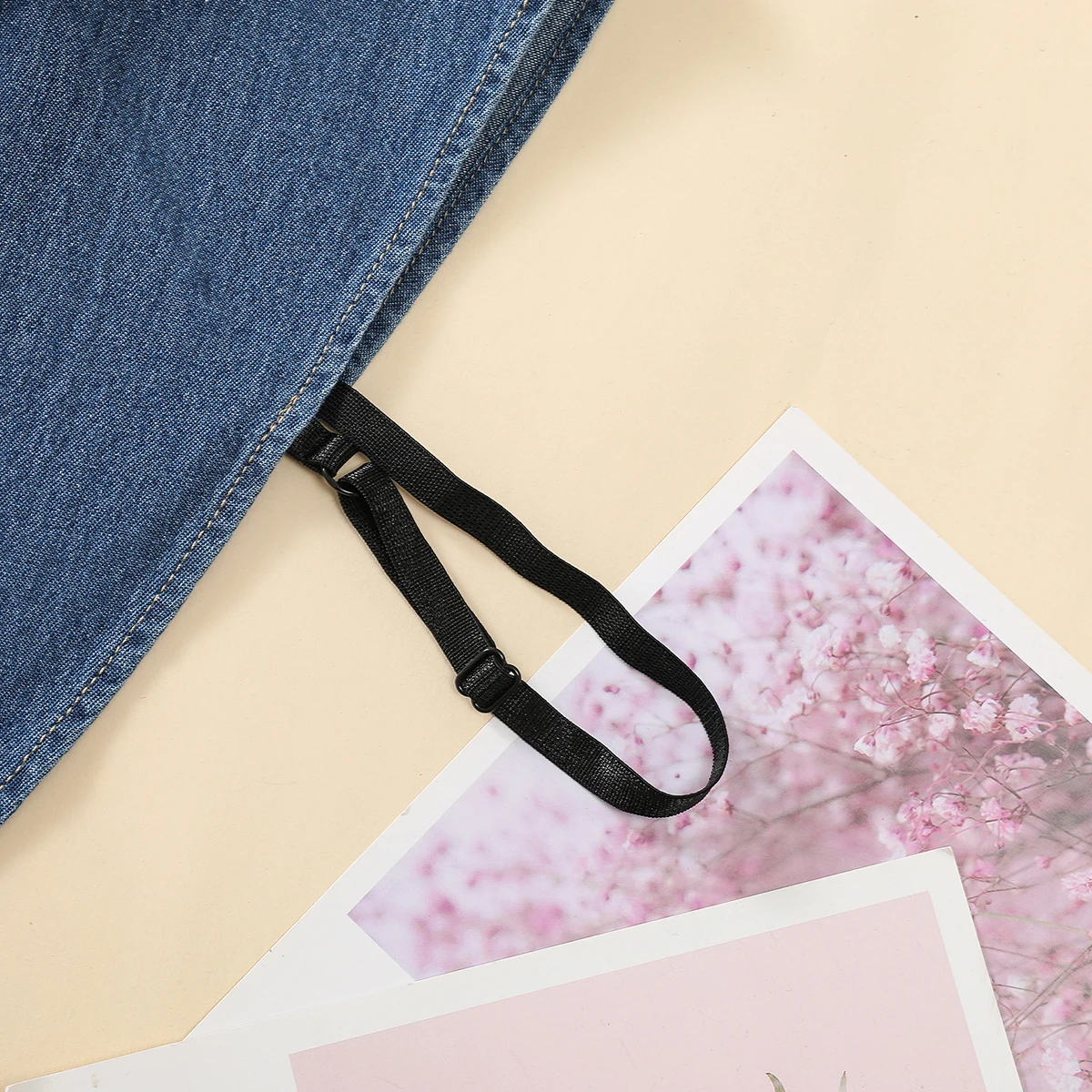 Color: DEEP BLUE - Women's Blue Washed Denim Pointed Collar Fake Collar, Professional Casual Versatile Decoration Half Shirt Style Collar