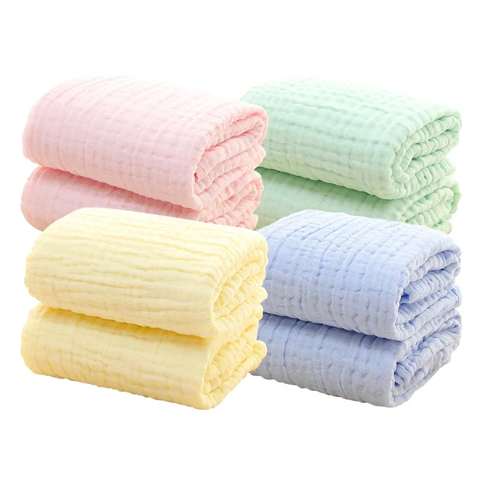 Color: WHITE, Size: Option 1 - Cotton Muslin 6 Layer Baby Blankets Soft Thickened Warmth and Breathable Cozy Ideal for Swaddling and Air Conditioning Rooms Use