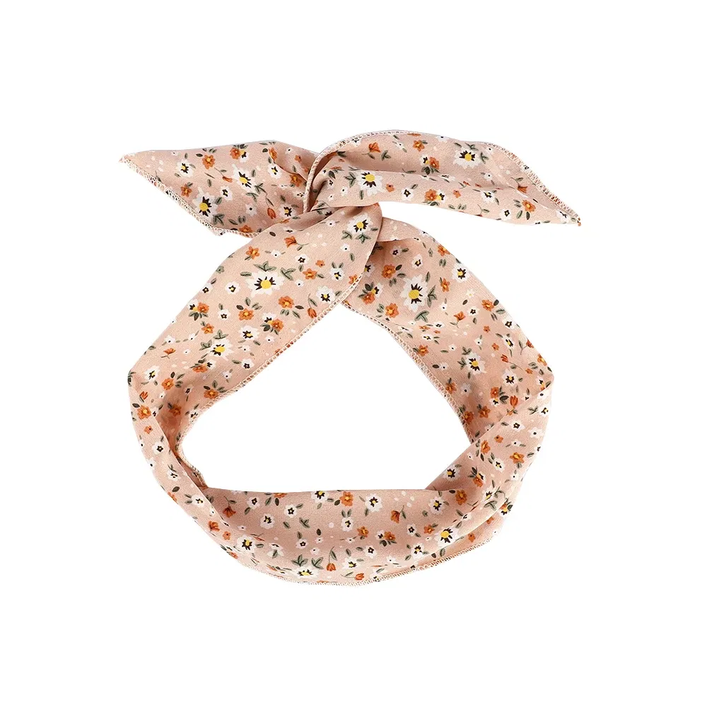 Color: Red, Ships From: CN - Bunny Ears With Iron Wire Headband Printed Fabric Women Girls Scrunchies Hairband Hair Band Holder Accessories Headdress