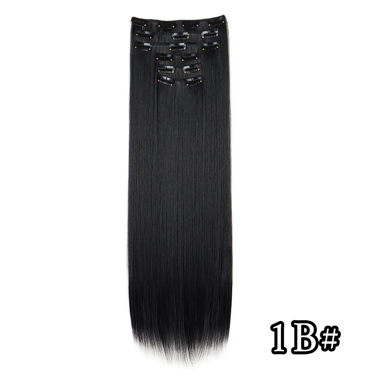 Color: P4/24, Stretched Length: 24inches - 24Inch 16 Clips in Hair Extensions Long Straight Hairstyle Synthetic Blonde Black Hairpieces Heat Resistant False Hair Daily Use