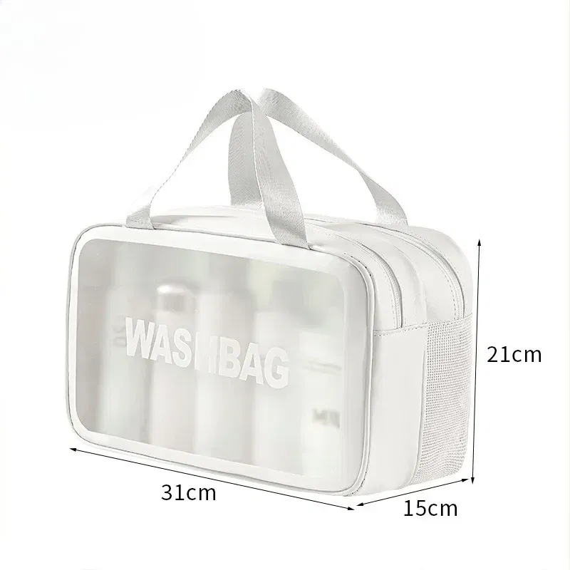 Color: Ivory - Wet-dry separation makeup bag portable toiletry bag travel essentials large capacity storage bag fitness swimming essentials