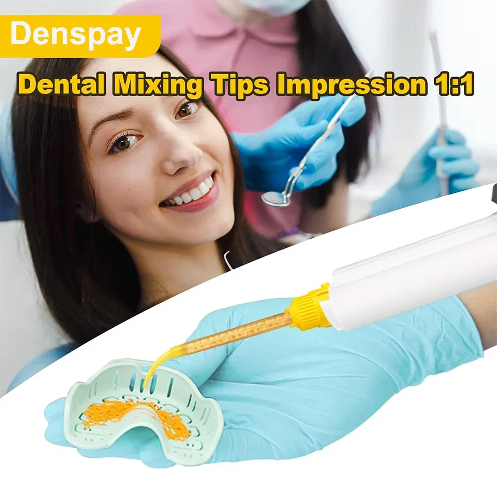 Color: Brown - Denspay 50Pc Dental Silicone Rubber Conveying Mixing Head Disposable Impression Materials Mixing Tube Dentistry Materials