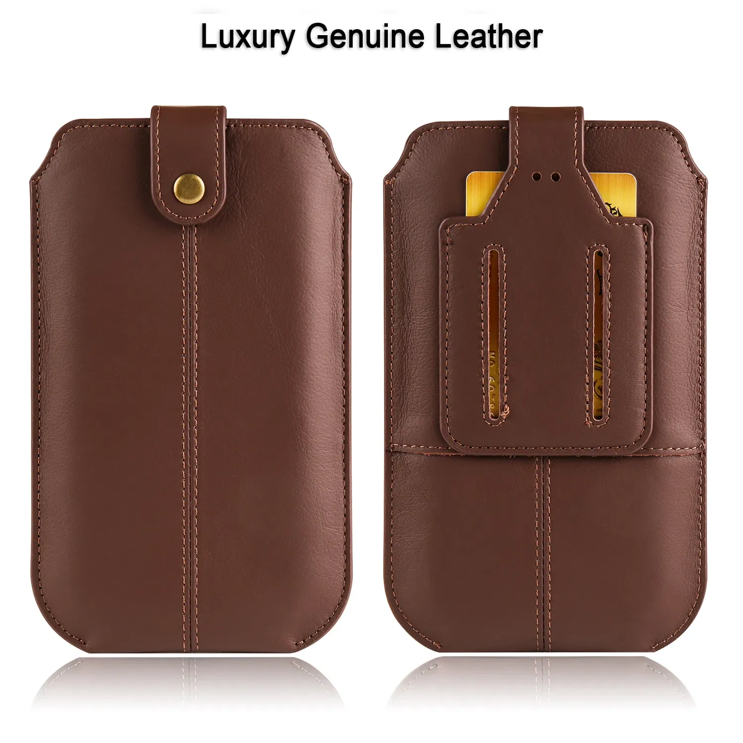 Color: black, Material: EVA - Real Genuine Leather Mobile Phone Pouch Belt Clip Case For Samsung Galaxy S24 S23 FE S22 A53 A54 A55 Men Waist Bag Holster Cover
