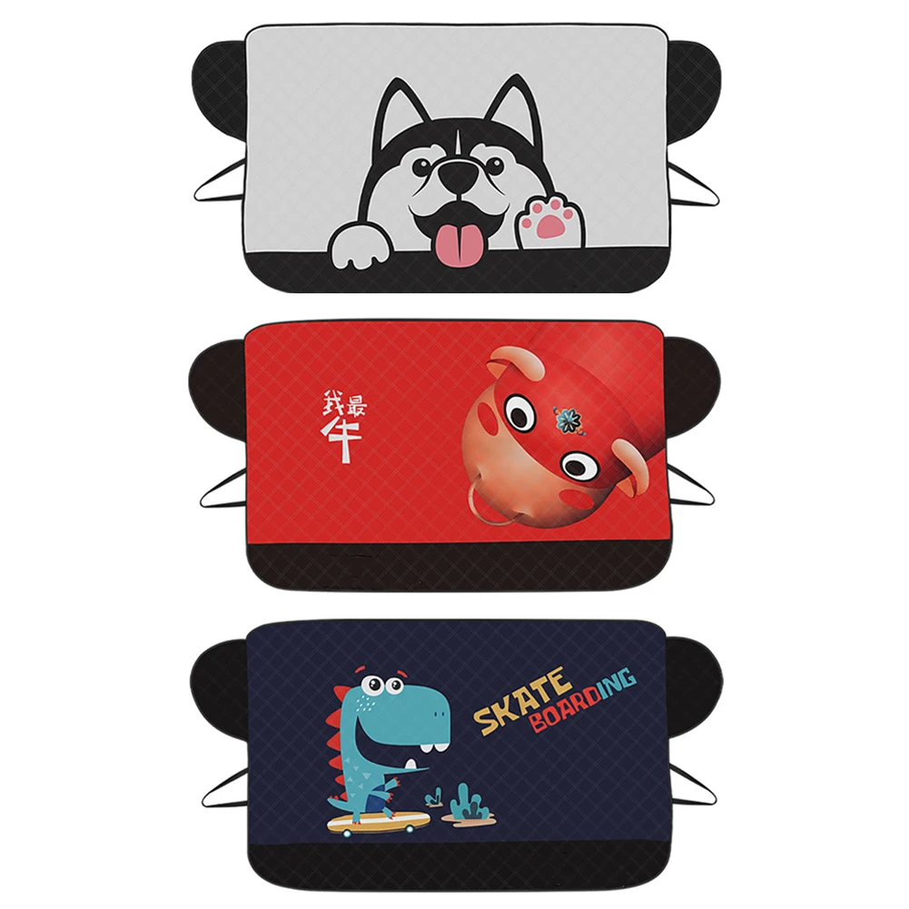 Color: Lavender - Car Windshield Heat-insulating Cover Auto Front Window Frost Blanket Snow Cover For Suv Trucks Winter Car Accessories