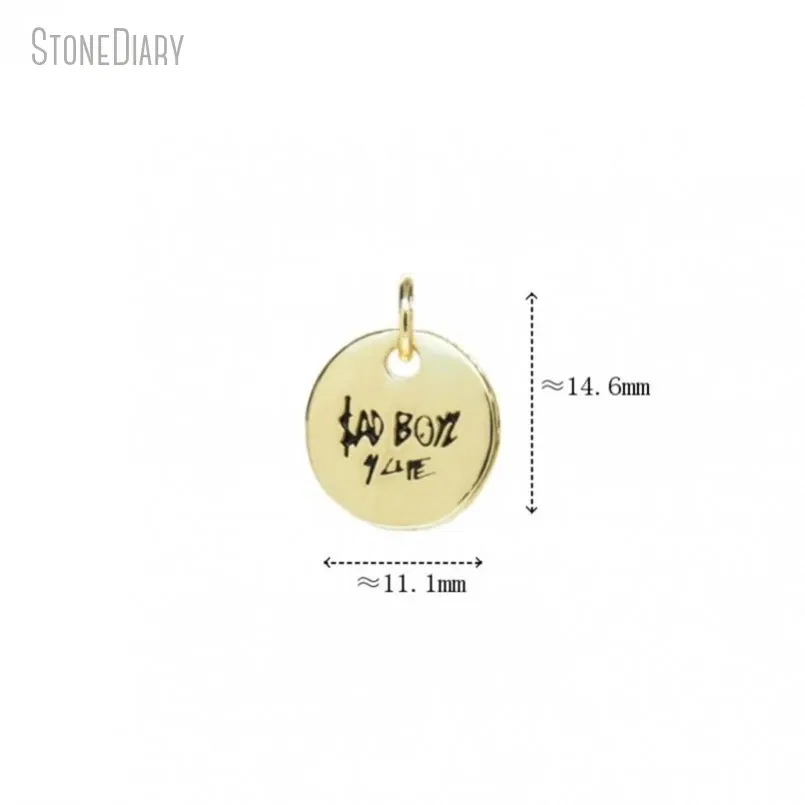 Metal color: Antique Bronze Plated - 10Pcs Letter Sadboyz or Sadgirls Black Enamel  Copper Gold Color Pendant Charms for Jewelry Making