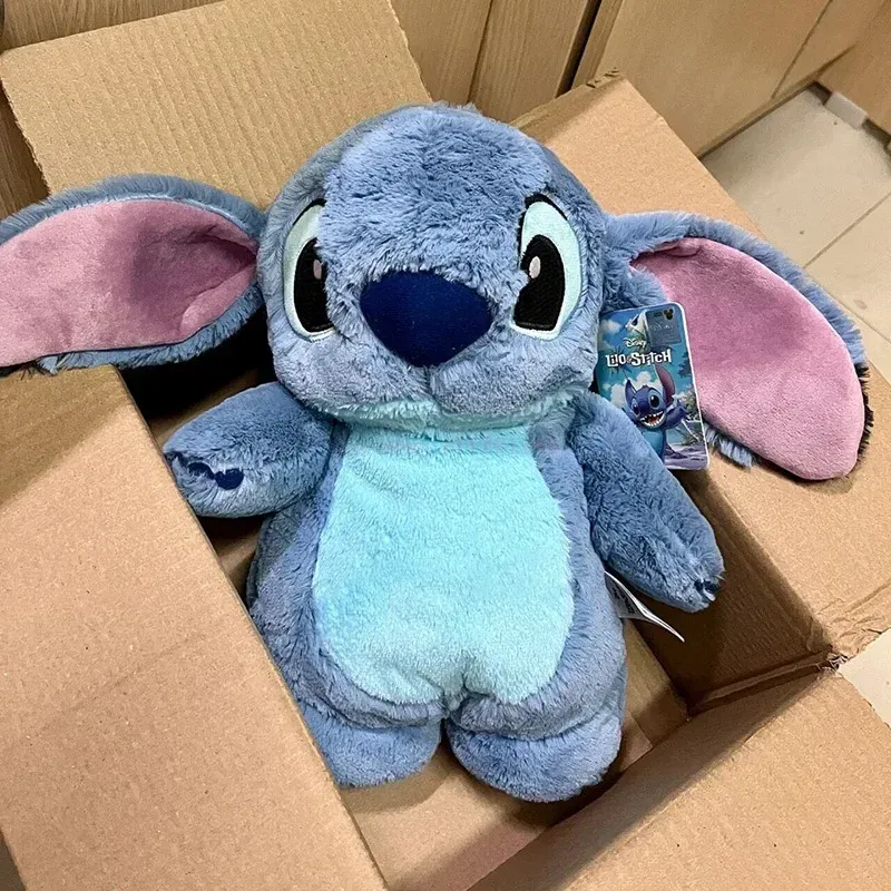 Color: WHITE - Authentic Disney] Stitch Plush Doll Stuffed Soft Toy Car Pillow Comfort Toy Kids Christmas Birthday Gift