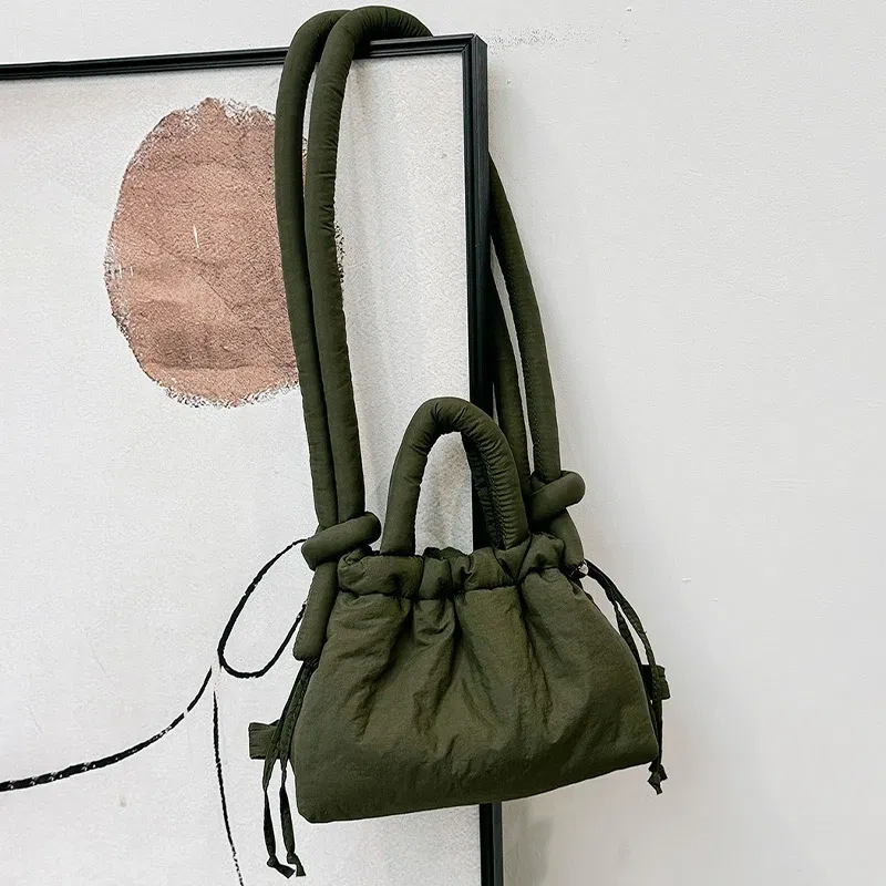 Color: Gold, Ships From: CHINA - Fashion Small Puffer Tote Bag Designer Padded Women Shoulder Bags Nylon Down Cotton Crossbody Bag Mini Lady Handbags 2024 Trend