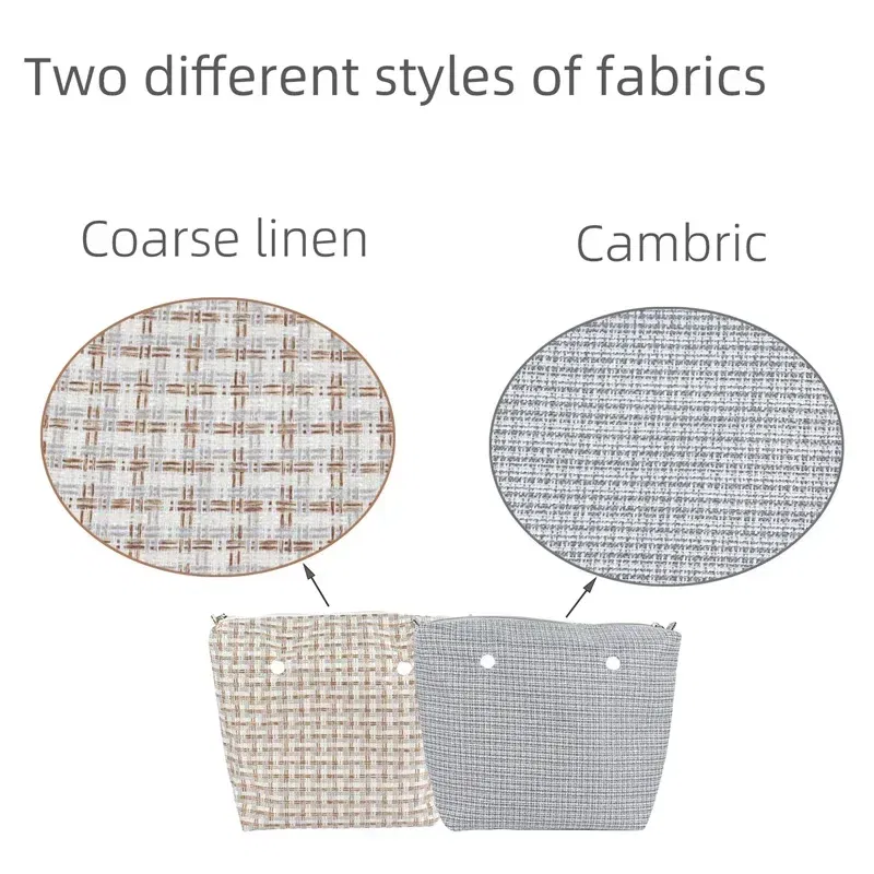 Color: Pink - TANQU Classic Mini linen canvas organizer fabric inner lining Insert for Obag Mini O Bag Women's Handbag Accessory
