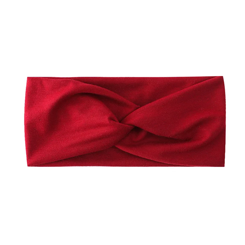 Color: wine red, Ships From: CHINA - Pilates Elastic Hair Bands Yoga Headband Running Cycling Sweatband Turban Makeup Hair Hoop Makeup Headwrap Women
