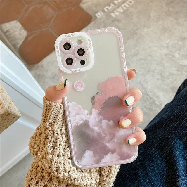Color: Clear, Material: Nylon - Retro INS Sunset Sky Clouds Moon Pattern Case For Samsung Galaxy S10 S20 S21 S22 S23 S24 FE Plus Ultra Note 20 Shockproof Cover