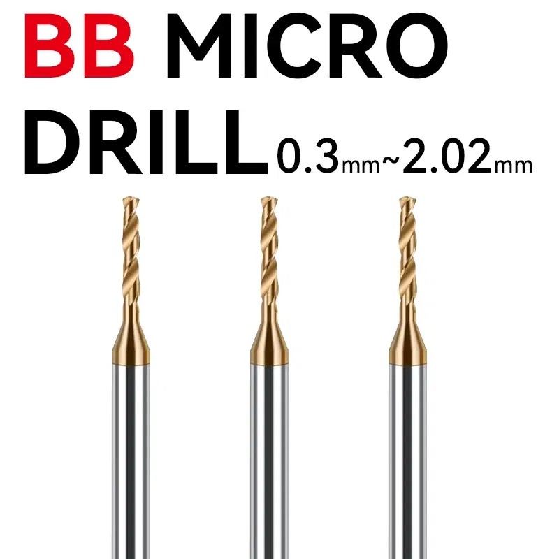 Hole Diameter: 16.5mm - BB 0.3~2.02mm Micro Drill Solid Carbide Bit Mini CNC Hole Making 3D Shank Diameter 4mm D4 Metal Steel Plastic 1PCS
