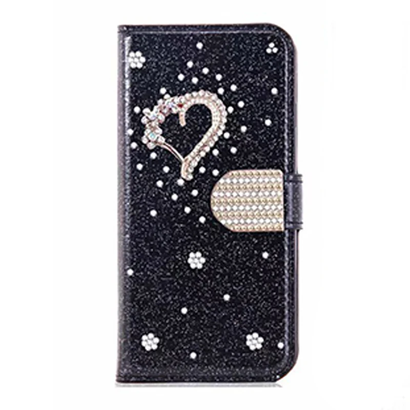 Color: black, Material: CANVAS - Glitter Wallet Leather Case For Samsung Galaxy S25 FE S24 Ultra S23 Plus S22 S21 A35 A36 A56 A55 A13 A14 A15 A16 A26 A34 A33 A54