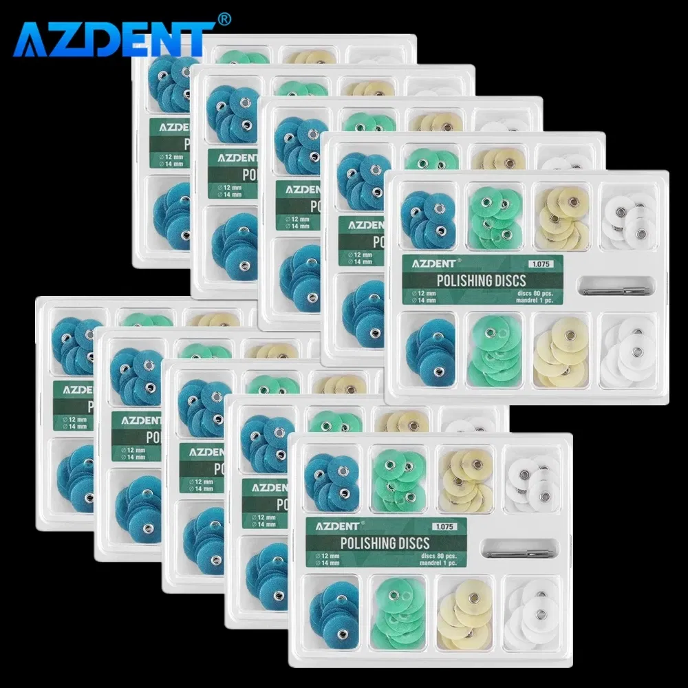 Color: GRAY, Ships From: CHINA - AZDENT 10 Boxes Dental Polishing Discs Polishing Pad Gross Reduction Contouring Mandrel Stripes Set Dentistry Tools 80/40pcs/Box
