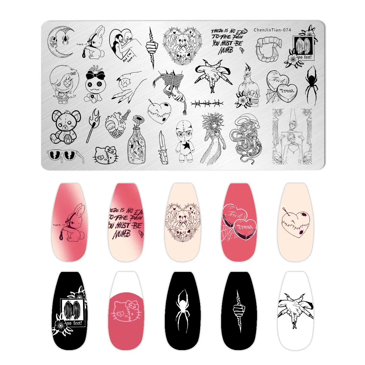 Color: GRAY, Ships From: CHINA - 1PC Cute Animal Nail Stamping Plates Cartoon Character polish Nail Stamp Nail Art Template Image Plate Art stencils For Stamping