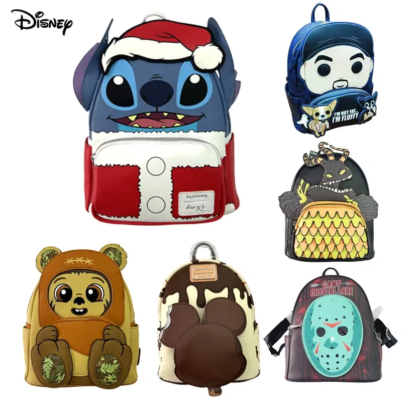 Color: Colorful - New Original Disney Mickey Mouse Pu Leather Women's Backpack Boo Mike Sully Cosplay Leisure Travel Bag Mini Children's Schoolbag
