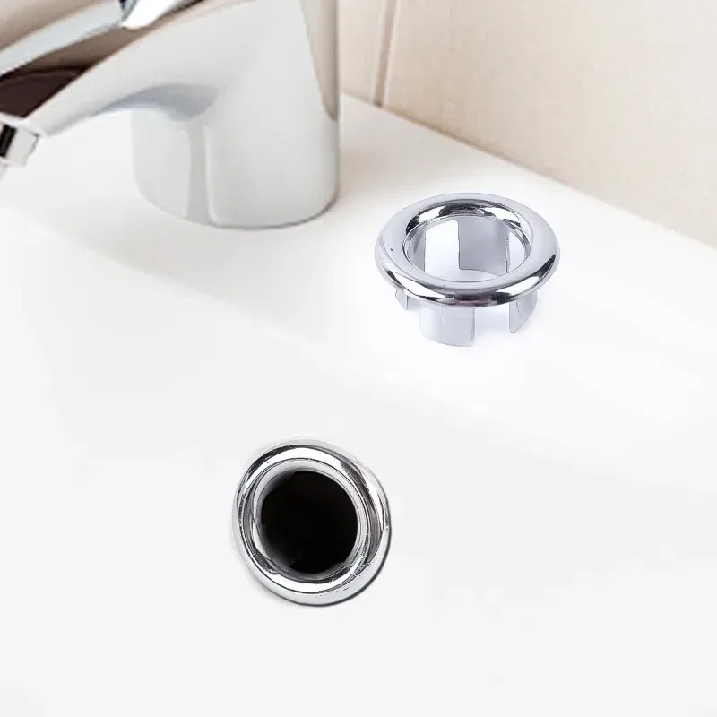 Color: light green, Outer Diameter: 84mm - 4/1pcs Sink Hole Round Overflow Cover Kitchen Basin Trim Hollow Overflow Ring Plug Bathroom Wash Basin Overflow Ring Accessories