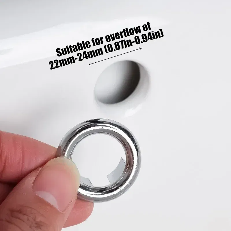 Color: light green, Outer Diameter: 84mm - 4/1pcs Sink Hole Round Overflow Cover Kitchen Basin Trim Hollow Overflow Ring Plug Bathroom Wash Basin Overflow Ring Accessories