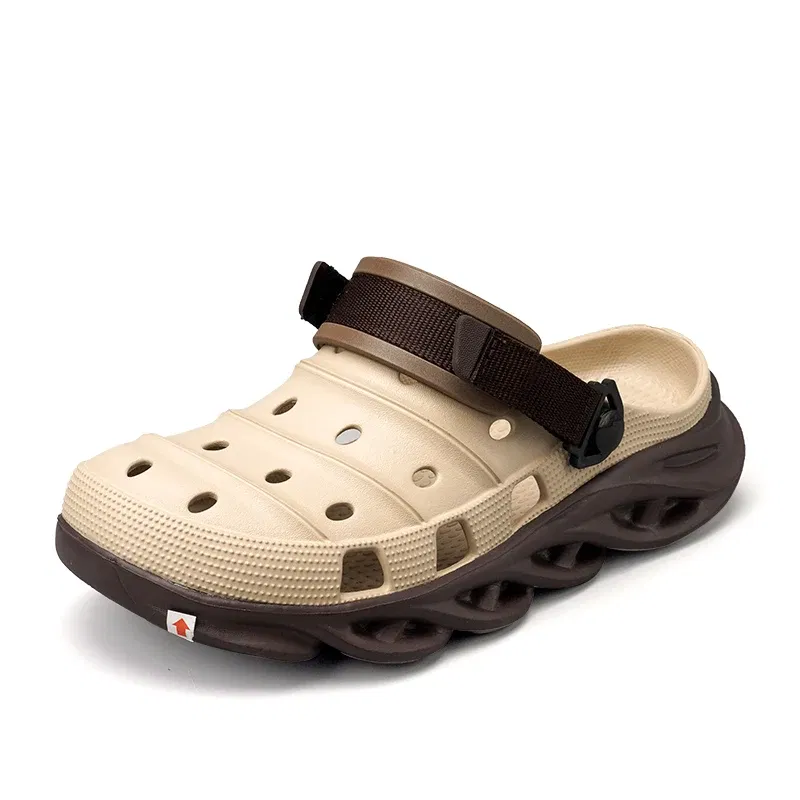 Color: Brown, Shoe Size: 42 - Fashion Garden Shoes Men's Clogs Slippers Sandal Flat Camouflage Sandals Male Sneakers Outdoor Flip Flops Home Clogs