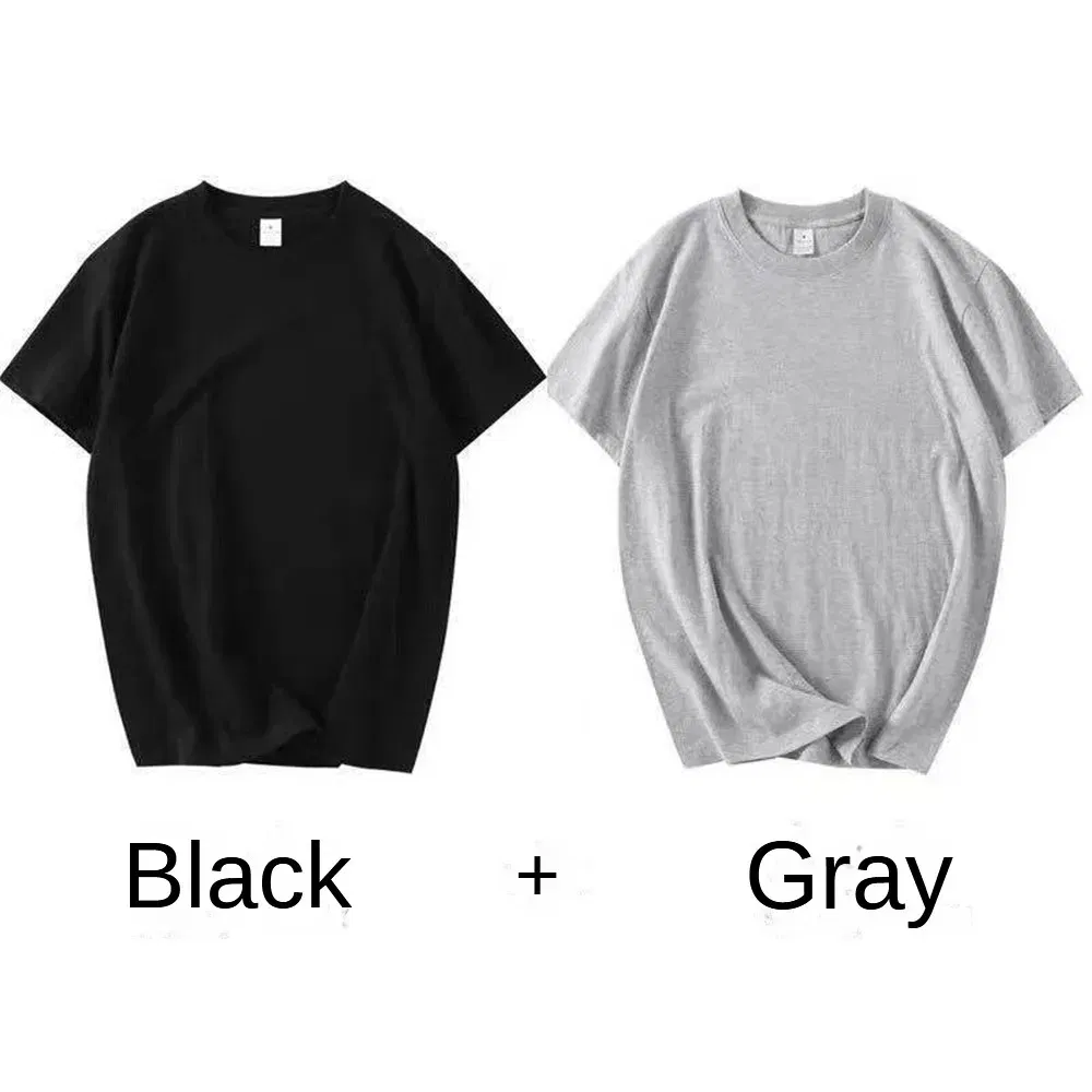 Color: Brown, Size: XXXL, Sale by Pack: Pack of 2 - 2PCS 100% Cotton Solid T Shirts Men's and Women's Short Sleeve White Tees Casual Breathable Loose Round Neck T-shirt Couple Tops