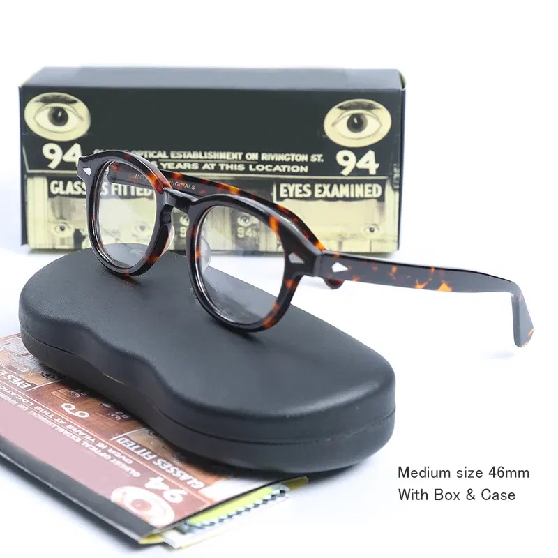 Frame Color: Gold, Prescription Type: Single Version, Lens Index: 1.74, Lens Function: Photo Brown - Customized Prescription Glasses Men Frame Johnny Depp Lemtosh Photochromic Anti-Blue Light Myopia Hyperopia Round Eyeglasses