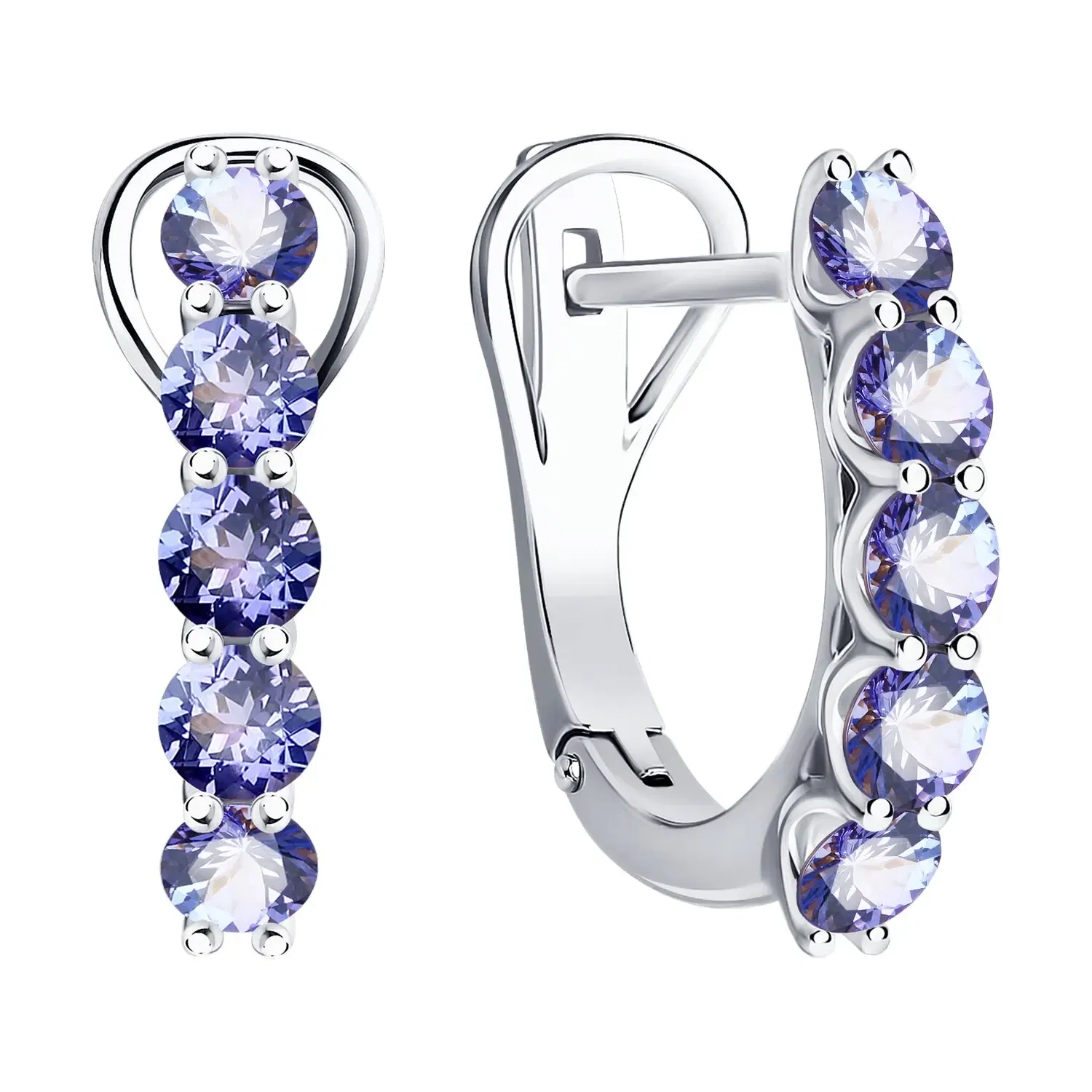 2MM Tanzanite 925 Sterling Silver Earring Cubic Custom Fashion Jewelry