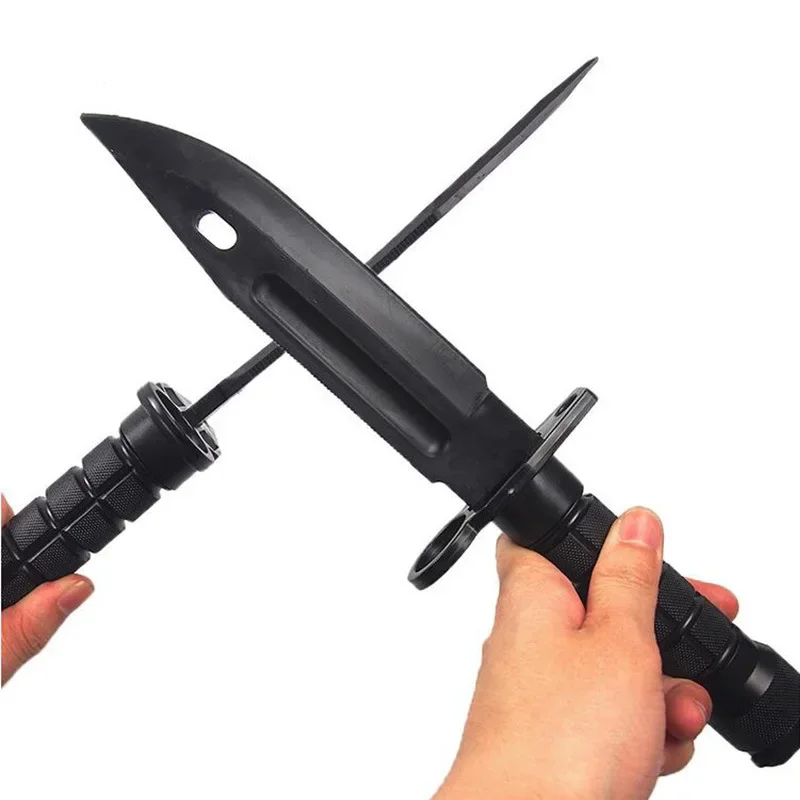 Color: Blue - Model Rubber Toy Knife Army Tactical M9 Dagger Fan Collect CS Game Military Training Outdoor Plastic Bayonet Hunting Accessories