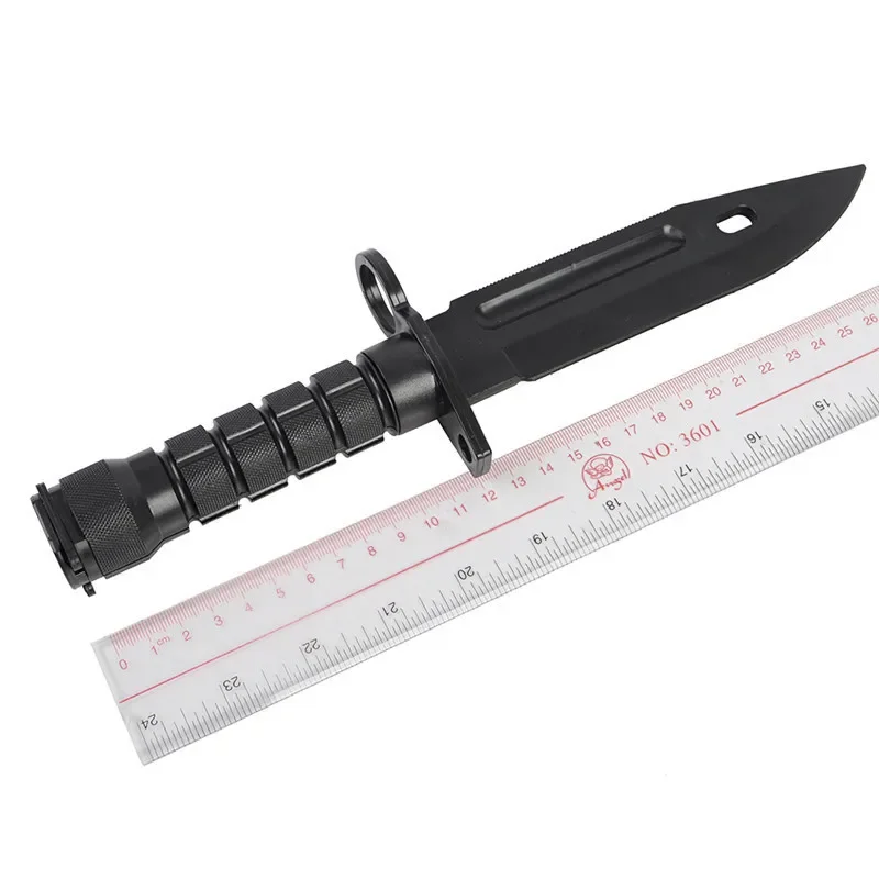 Color: Blue - Model Rubber Toy Knife Army Tactical M9 Dagger Fan Collect CS Game Military Training Outdoor Plastic Bayonet Hunting Accessories