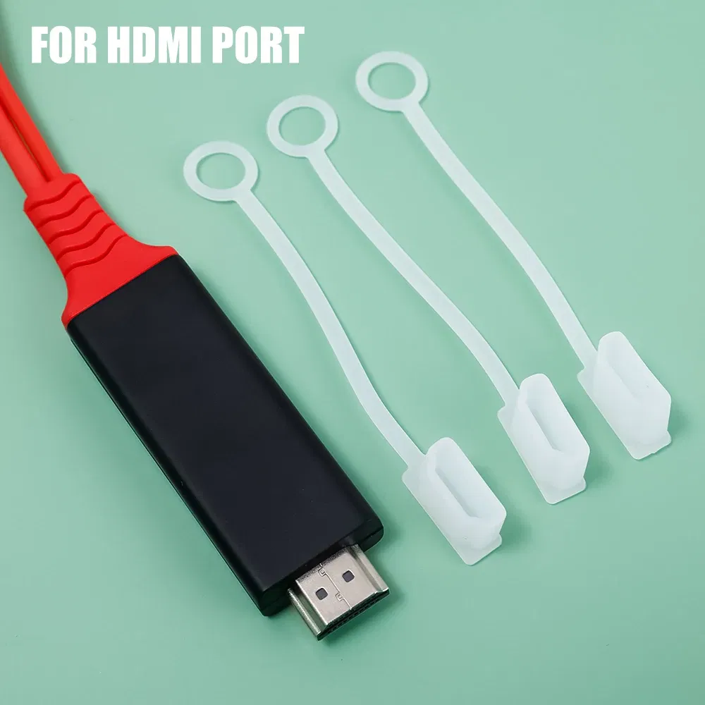 Color: BROWN - Dust Plug for HDMI-compatible Cable Dust Covers Dustproof Anti-loss Dustplugs Cap for HDMI-compatible Mobile Phone Cables